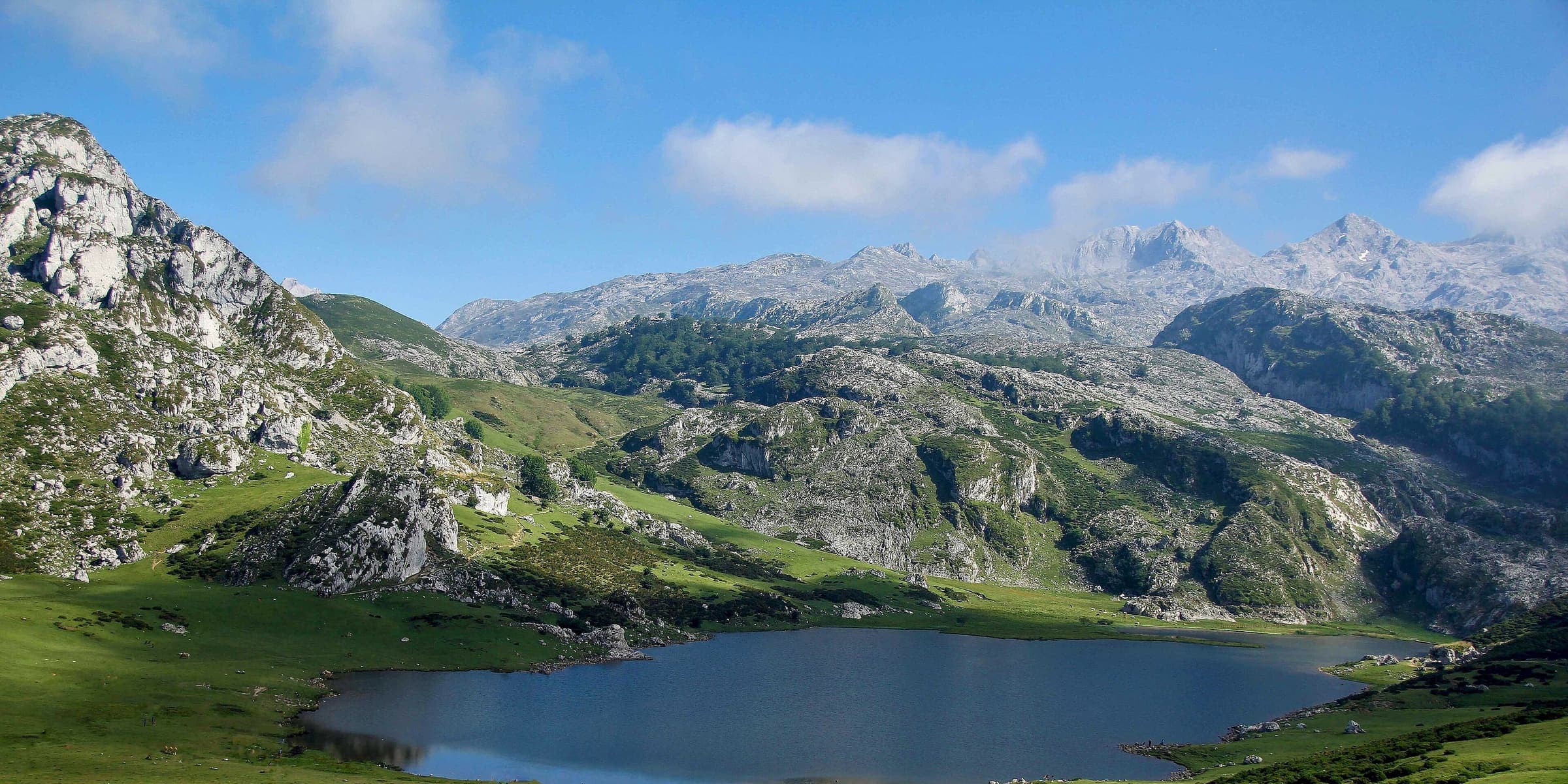 Lake Ercina at Covadonga with the Picos de Europa behind