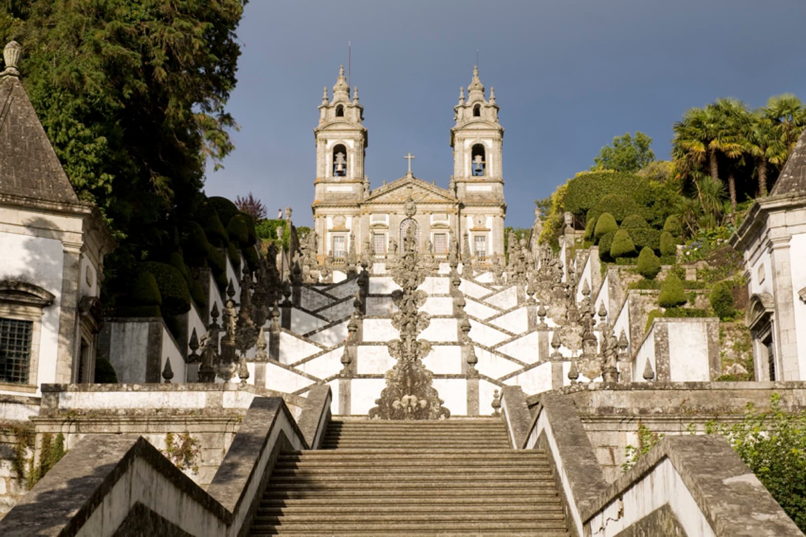 Monumental Baroque zig-zag stairway of Bom Jesus do Monte in Braga
