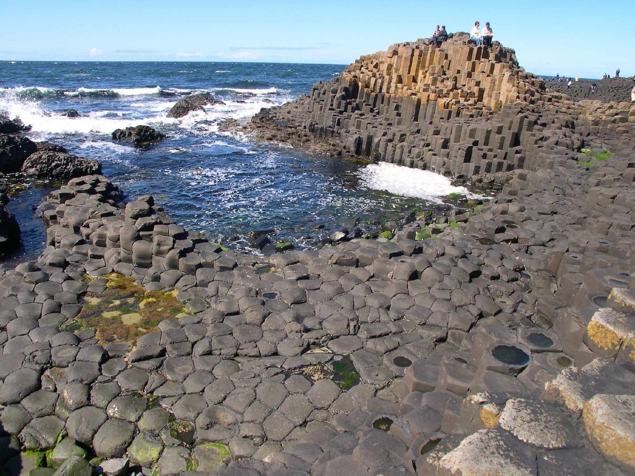 Basalt columns of the Giant's Causeway beside the Atlantic