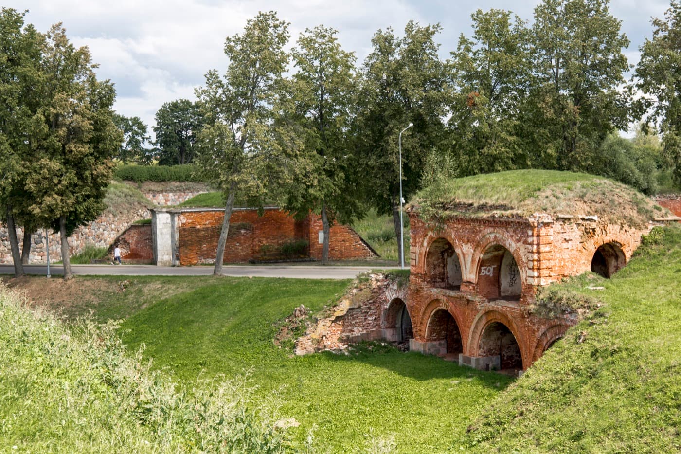 The historic brick bastions of Daugavpils Fortress housing the Mark Rothko Art Centre in Latgale