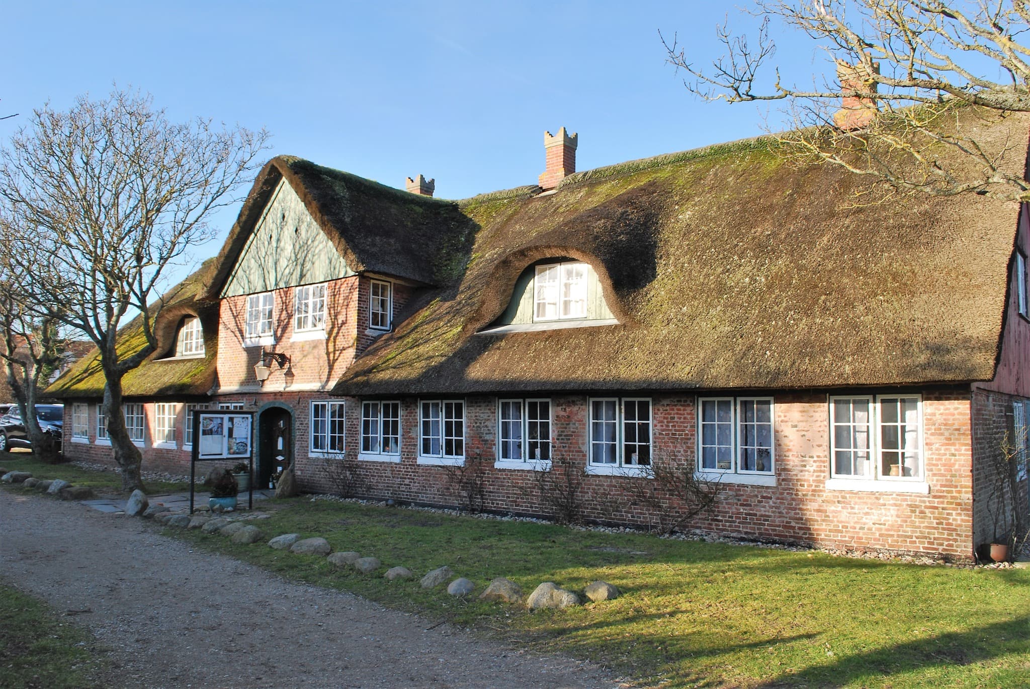 Historic thatched skipper inn Sønderho Kro on Fanø in the Danish Wadden Sea