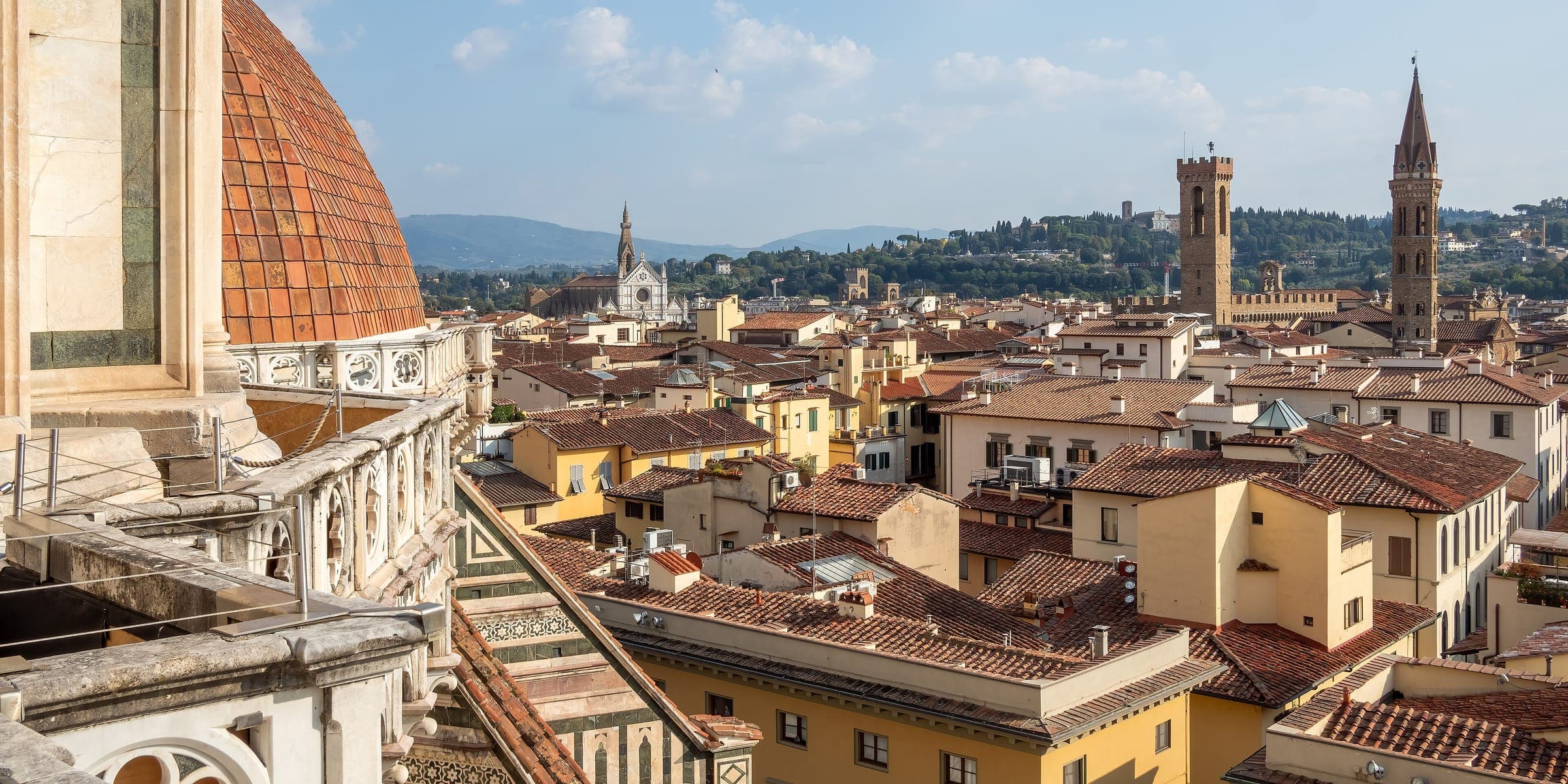 Terracotta roofs of Florence seen from the terrace of the cathedral
