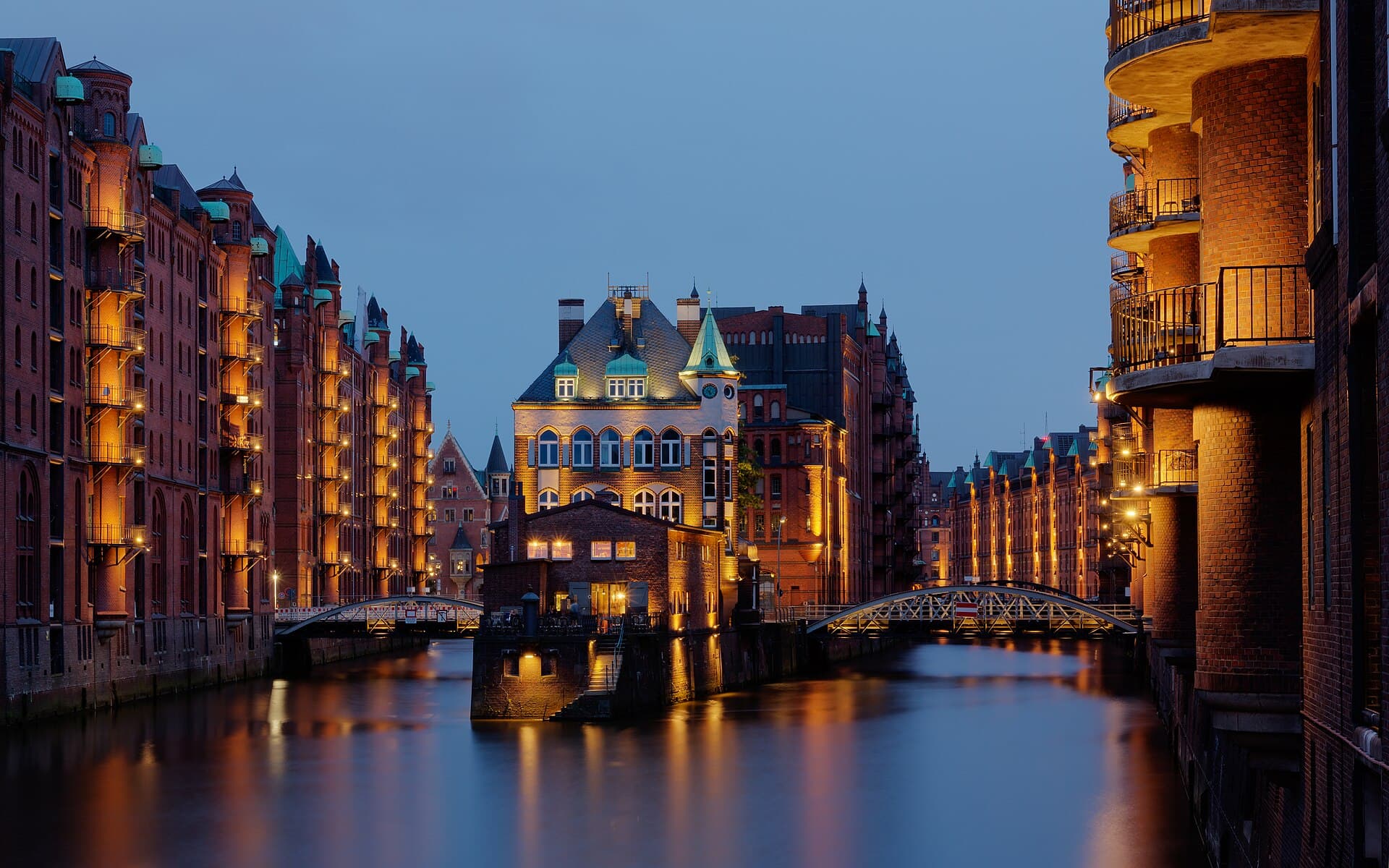 The Wasserschloss in the Speicherstadt warehouse district of Hamburg