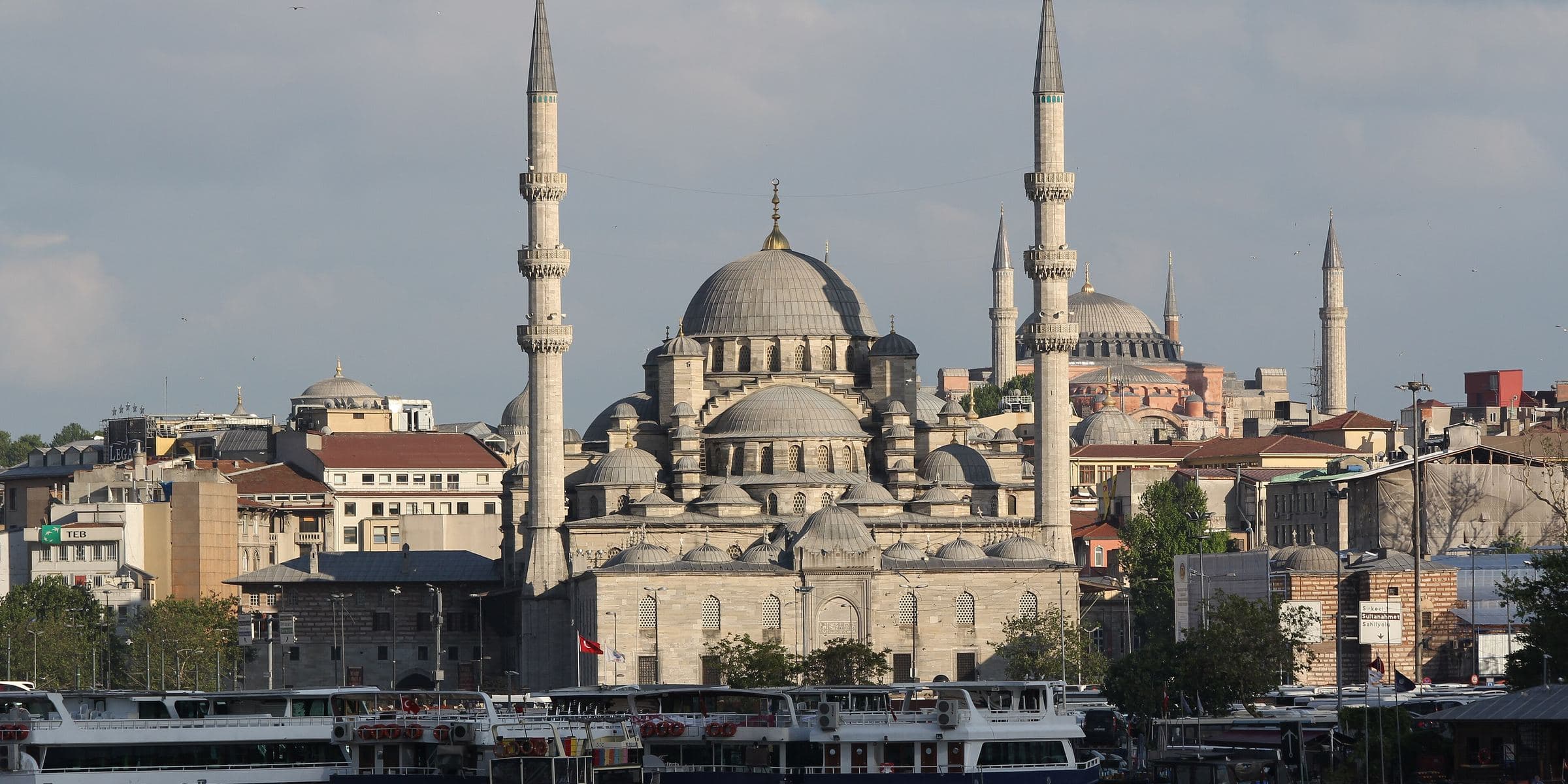 The New Mosque seen from the water in Istanbul