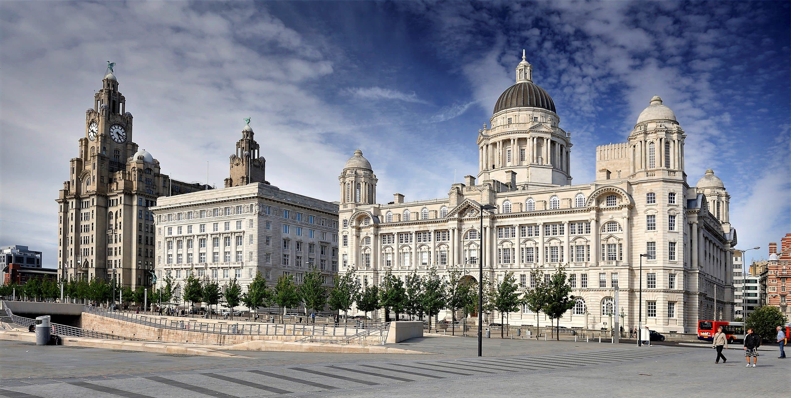 Liverpool's Pier Head and waterfront buildings