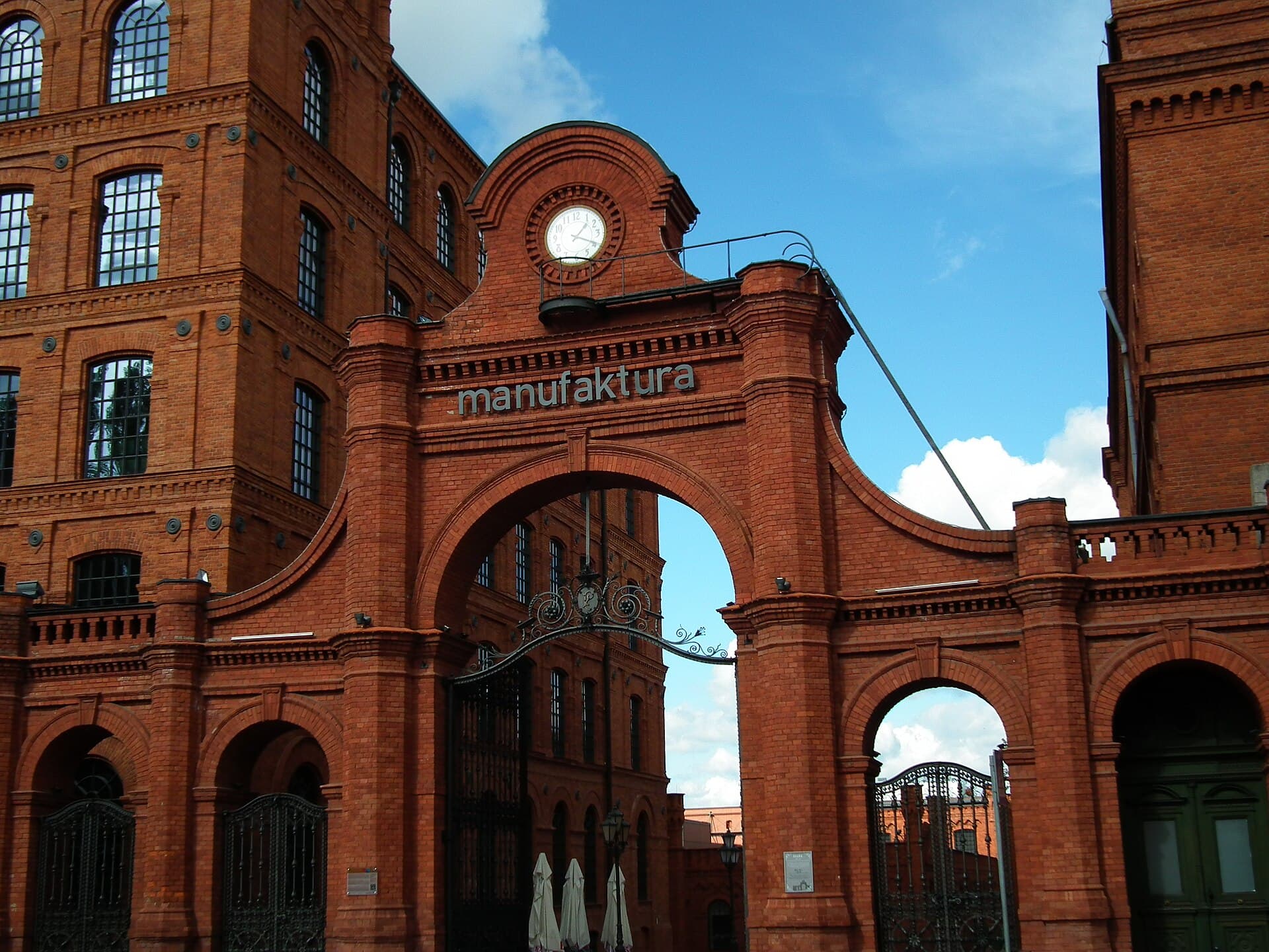 The monumental red-brick gates and industrial palaces of Manufaktura in Łódź