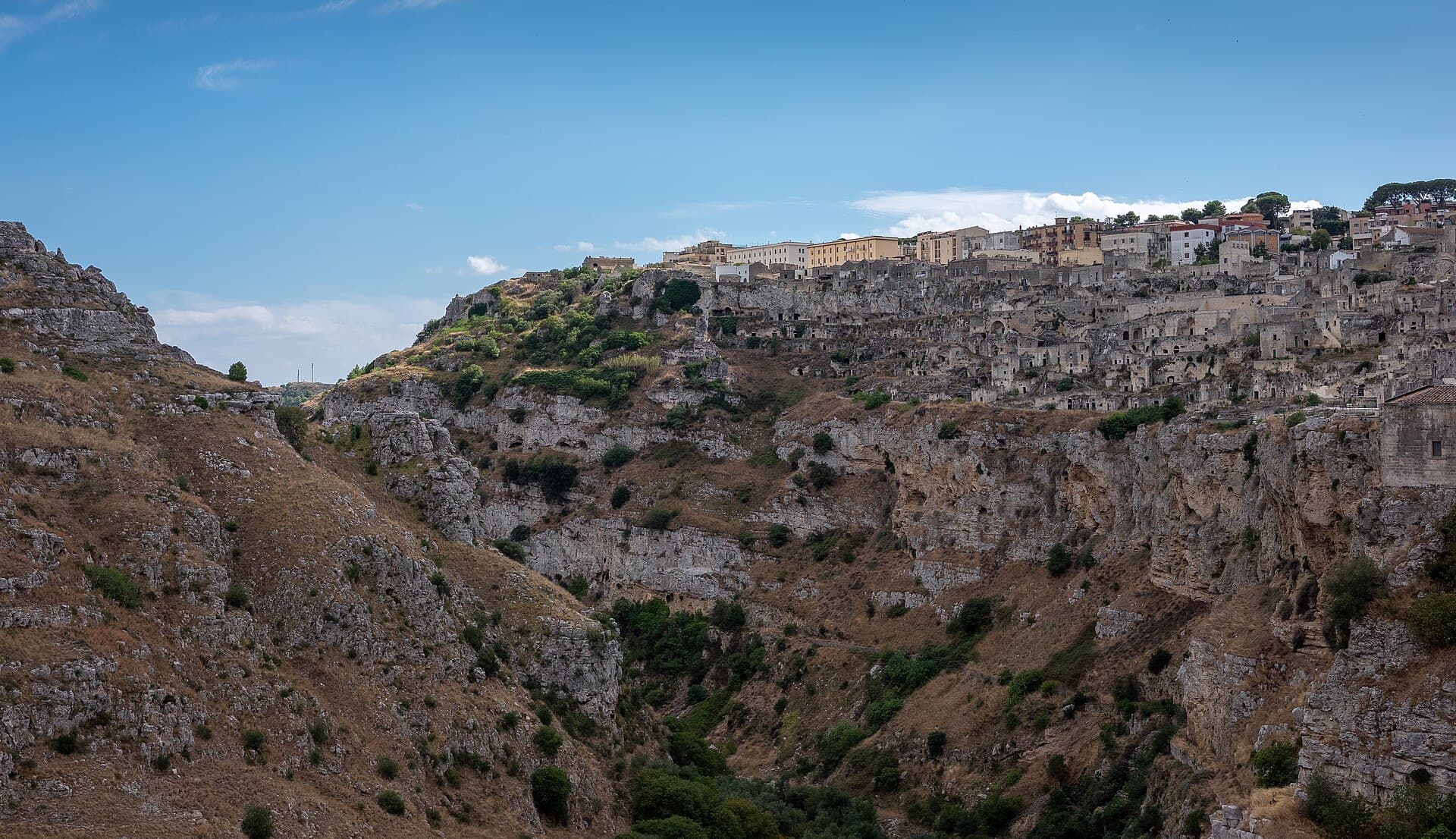 The Sassi of Matera, cave houses and churches stacked above the ravine