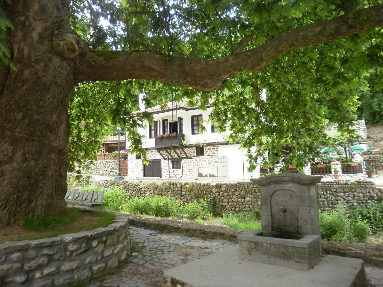 The surreal golden sandstone earth pyramids and historic stone houses of Melnik