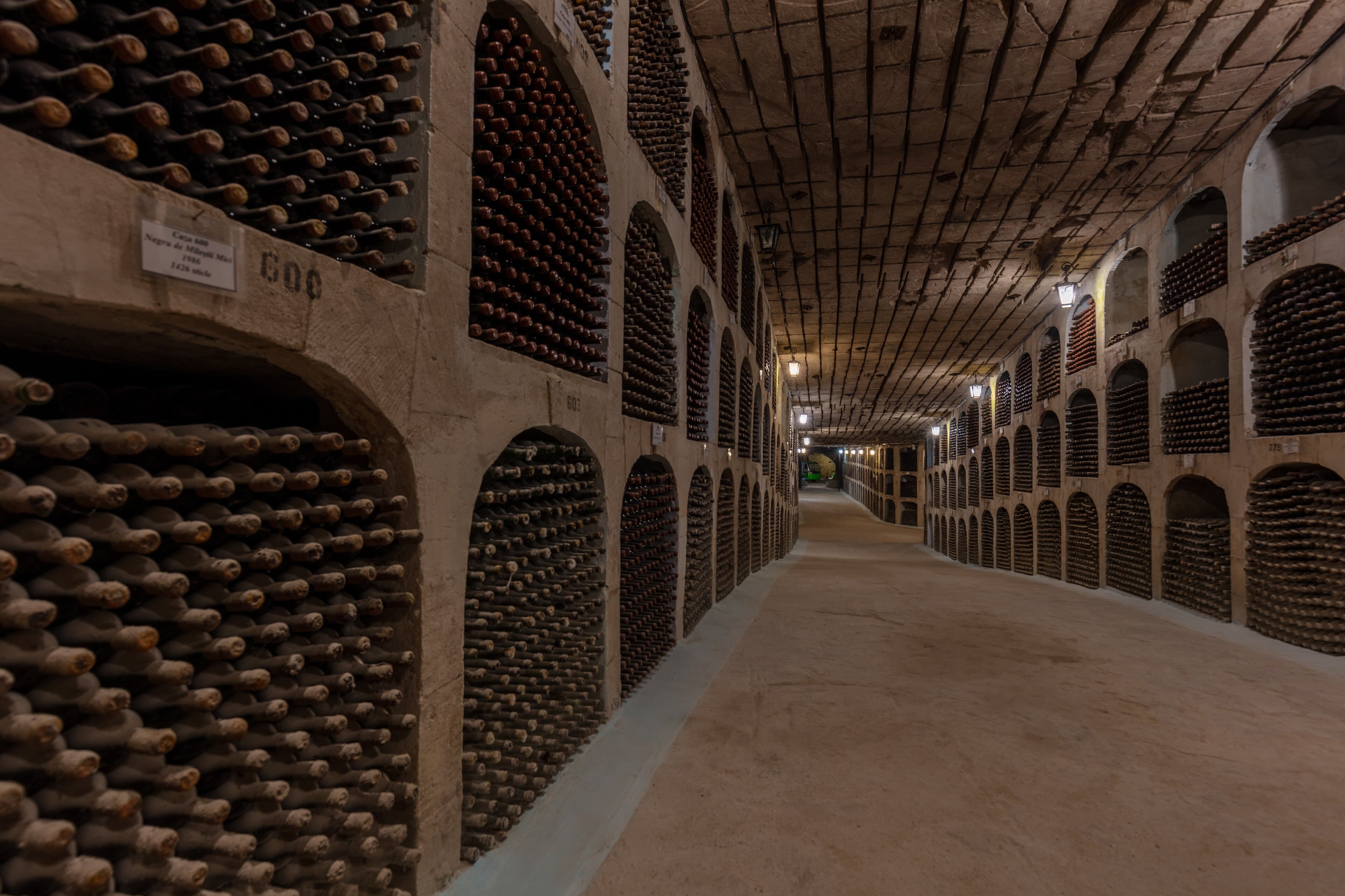 Bottle-lined underground galleries at Mileștii Mici