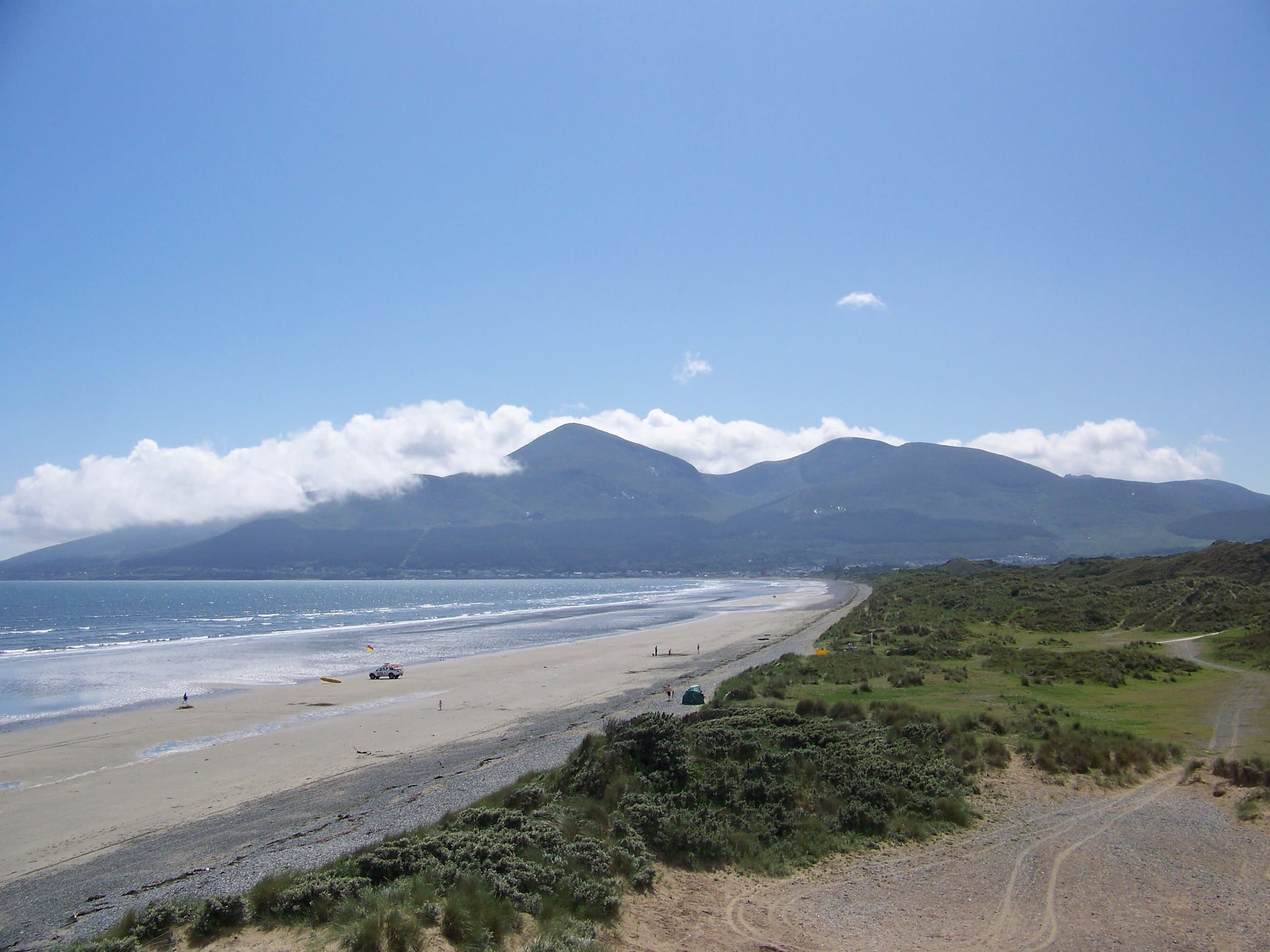 The Mourne Mountains rising beyond the Northern Irish coast