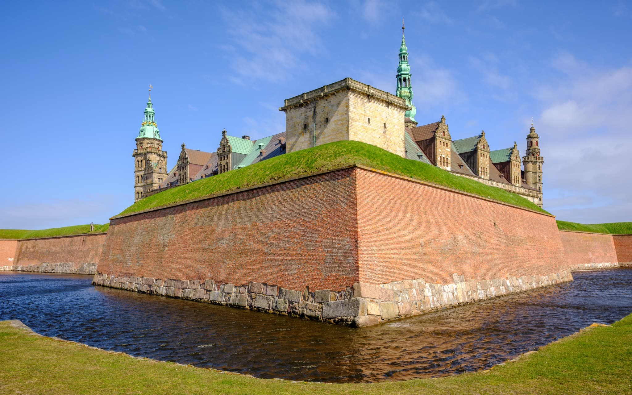 Kronborg Castle fortress bastions guarding the Sound at Helsingør in North Zealand