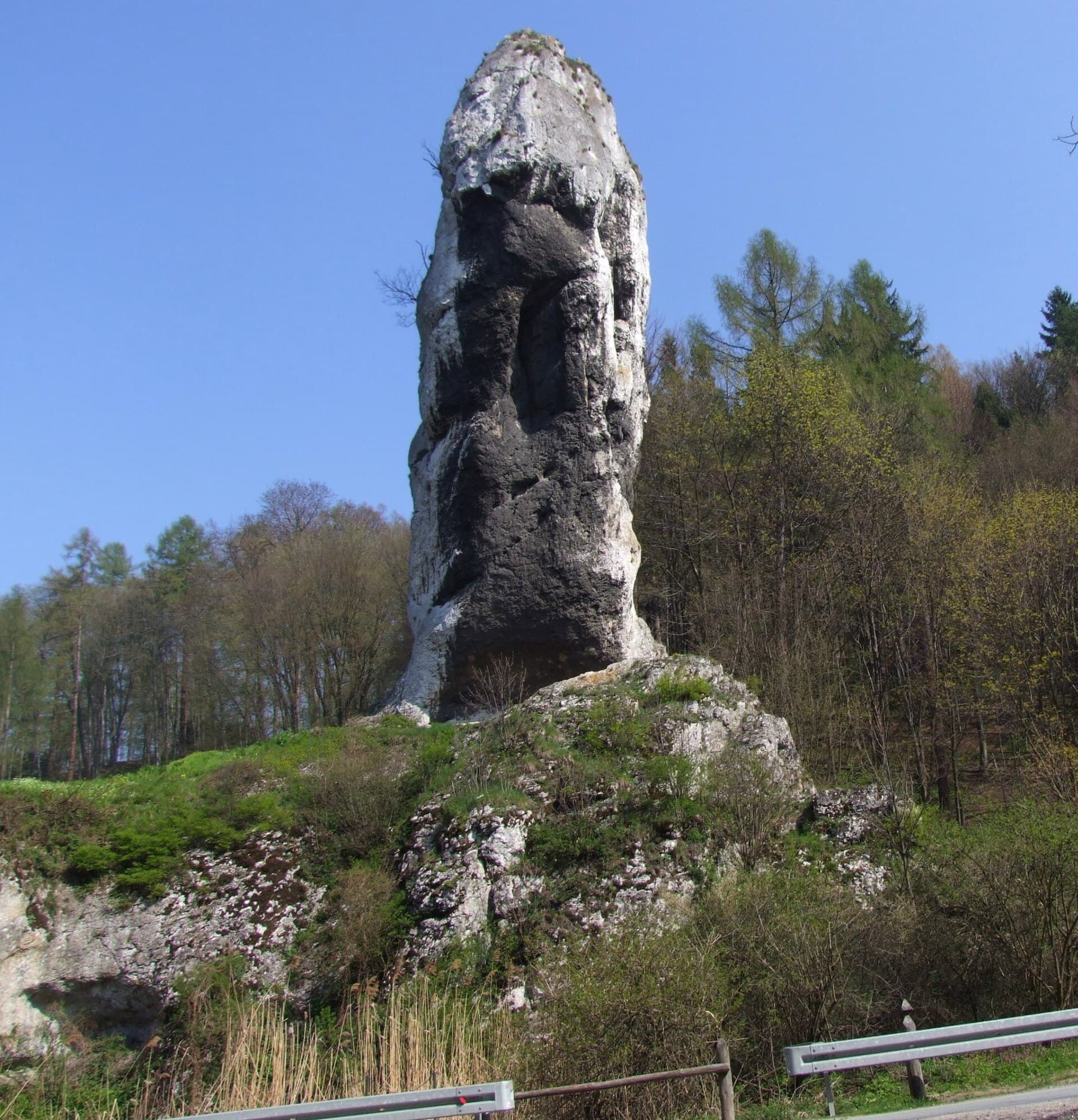 The Renaissance cloisters and towers of Pieskowa Skała Castle above limestone bluffs