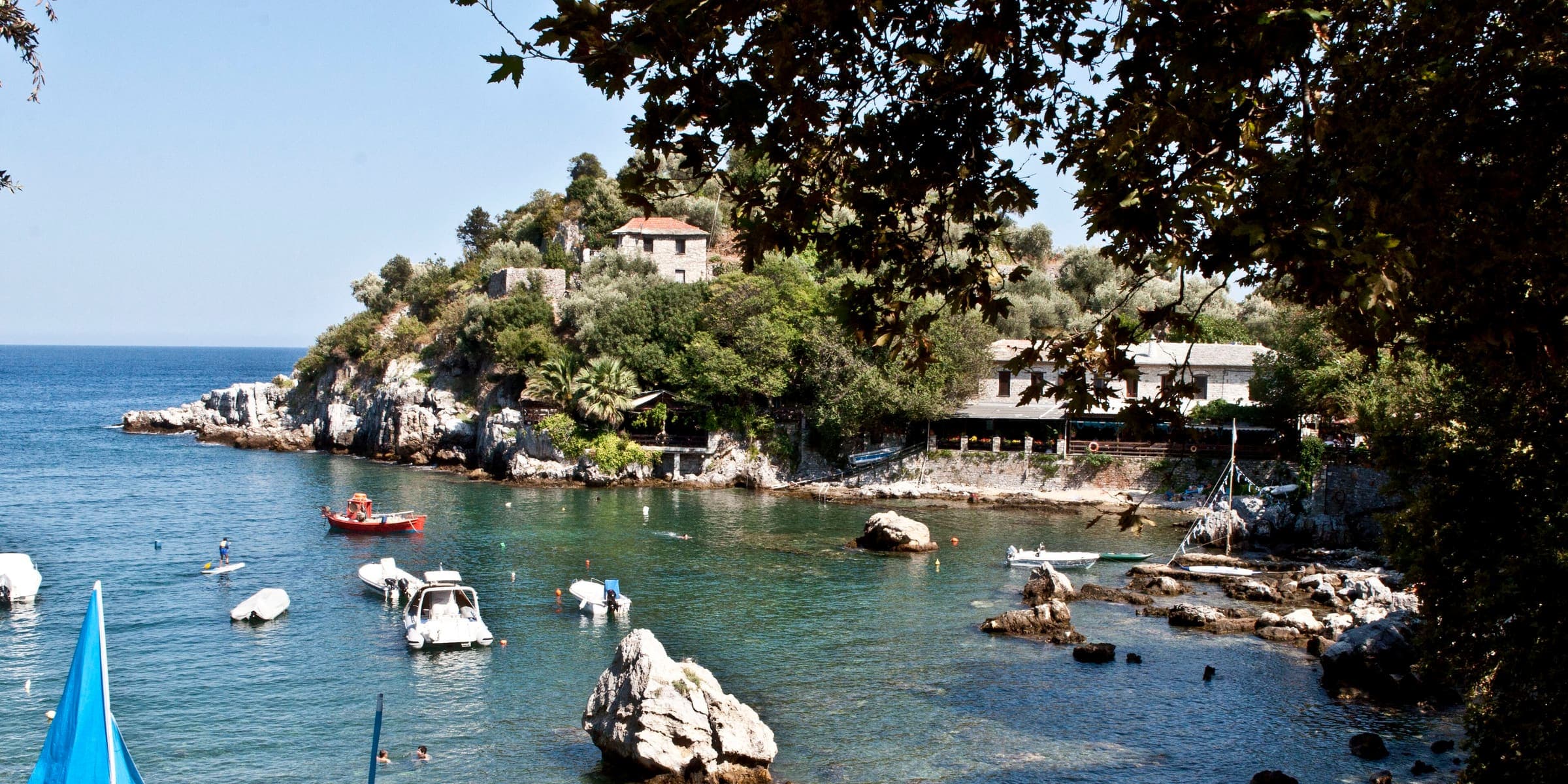 The little harbour of Damouchari on the Aegean coast of Pelion