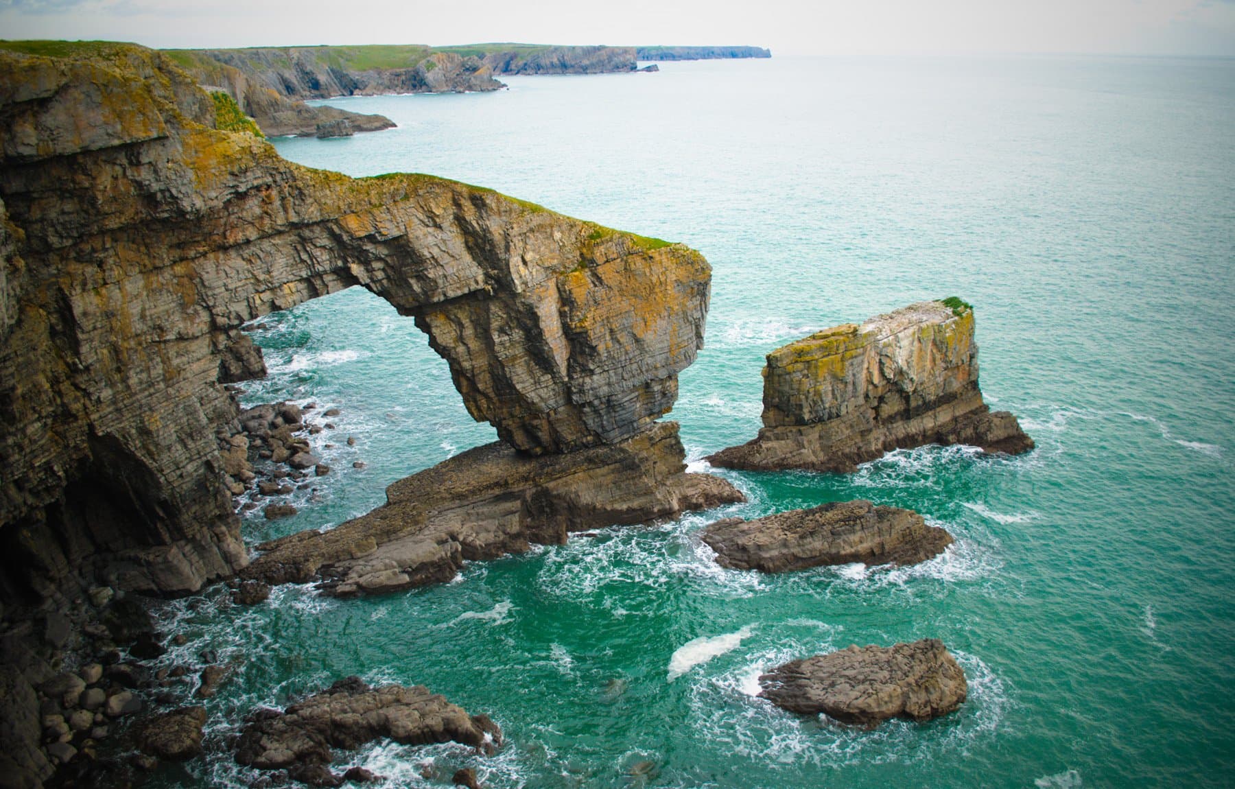 Pembrokeshire's sea cliffs and rock arches