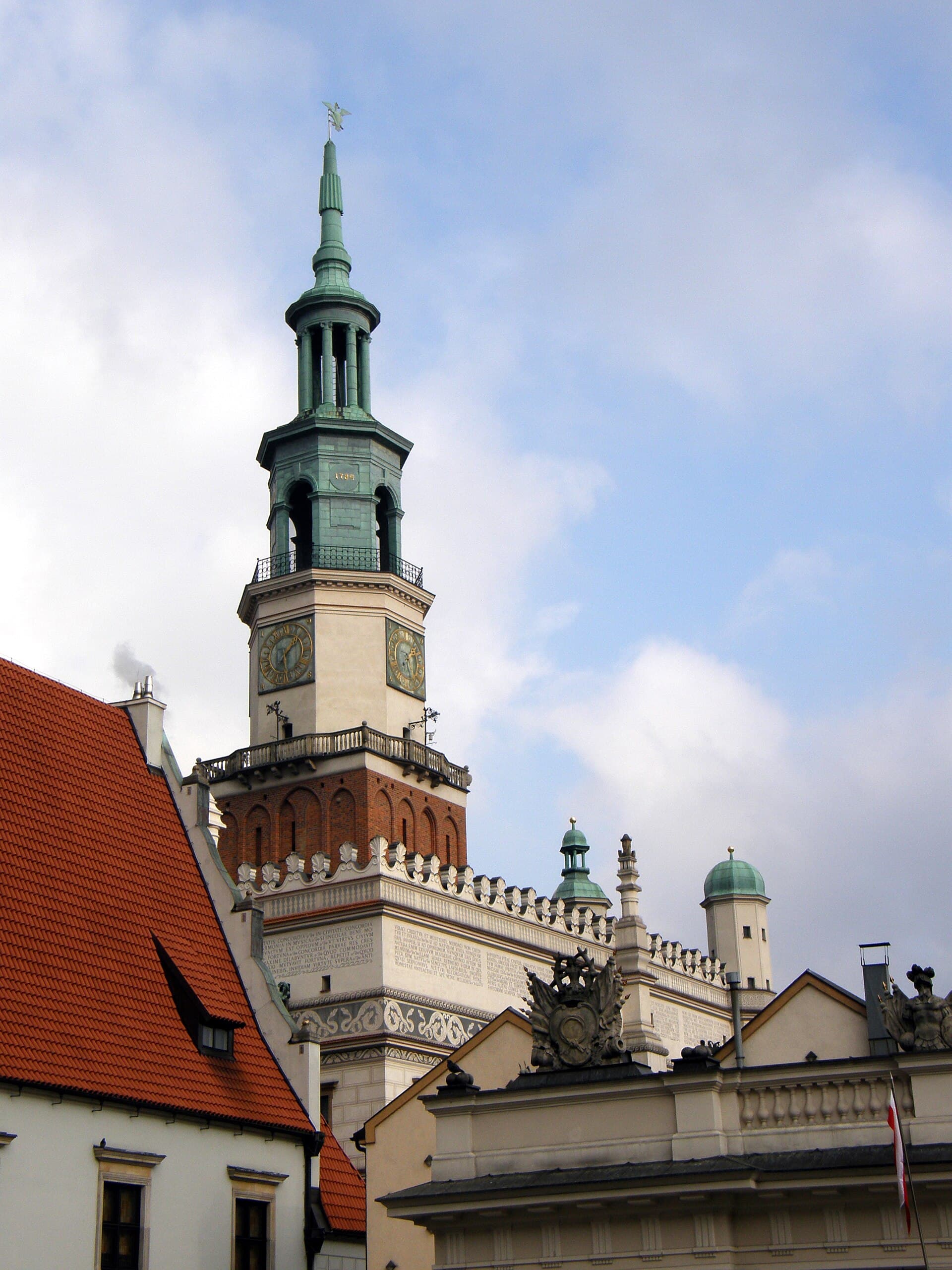 Colourful arcaded merchant houses on the Old Market Square in Poznań