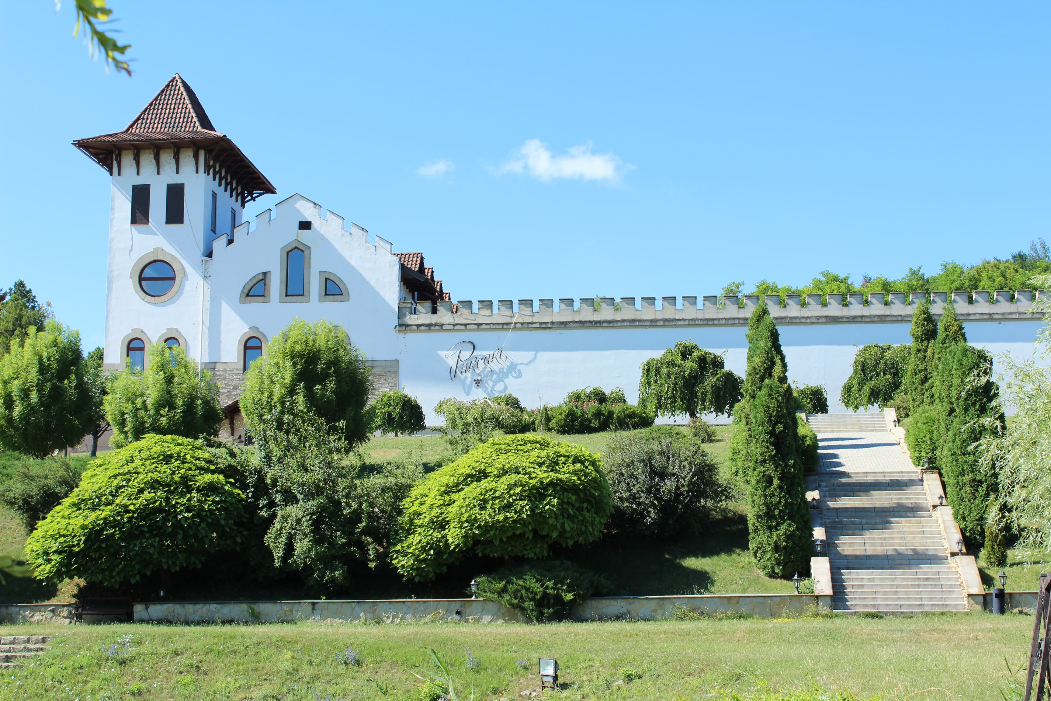 Vineyards and winery buildings at Purcari