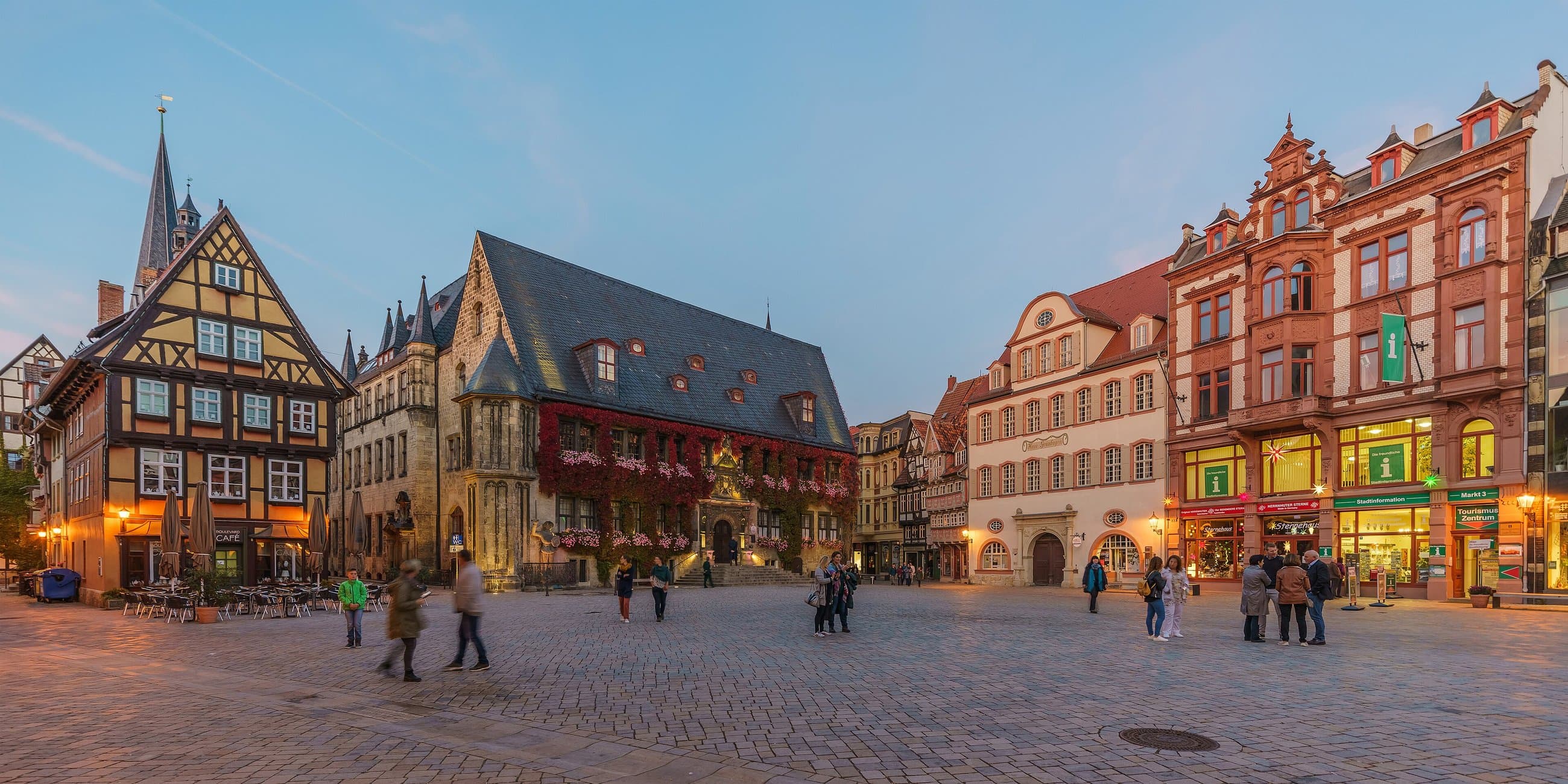 Timber-framed houses around Quedlinburg's market square