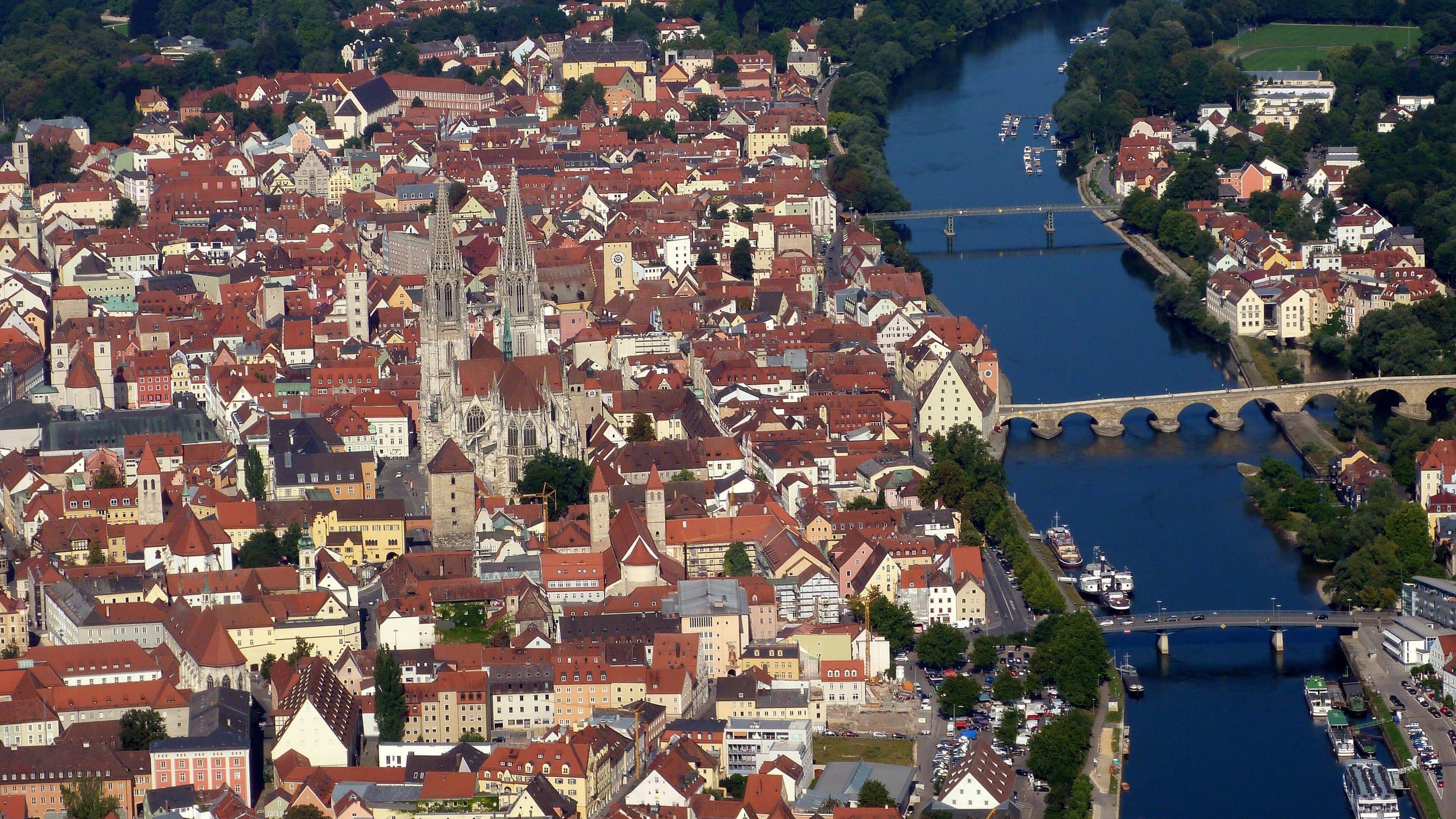 Regensburg's medieval rooftops beside the Danube