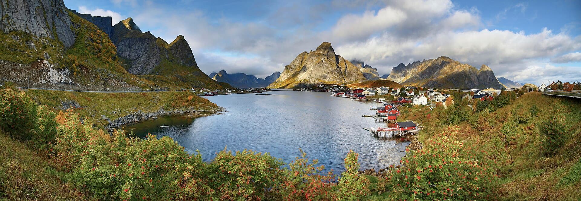 Reine and the granite peaks of Reinefjorden on Moskenesøya in outer Lofoten.