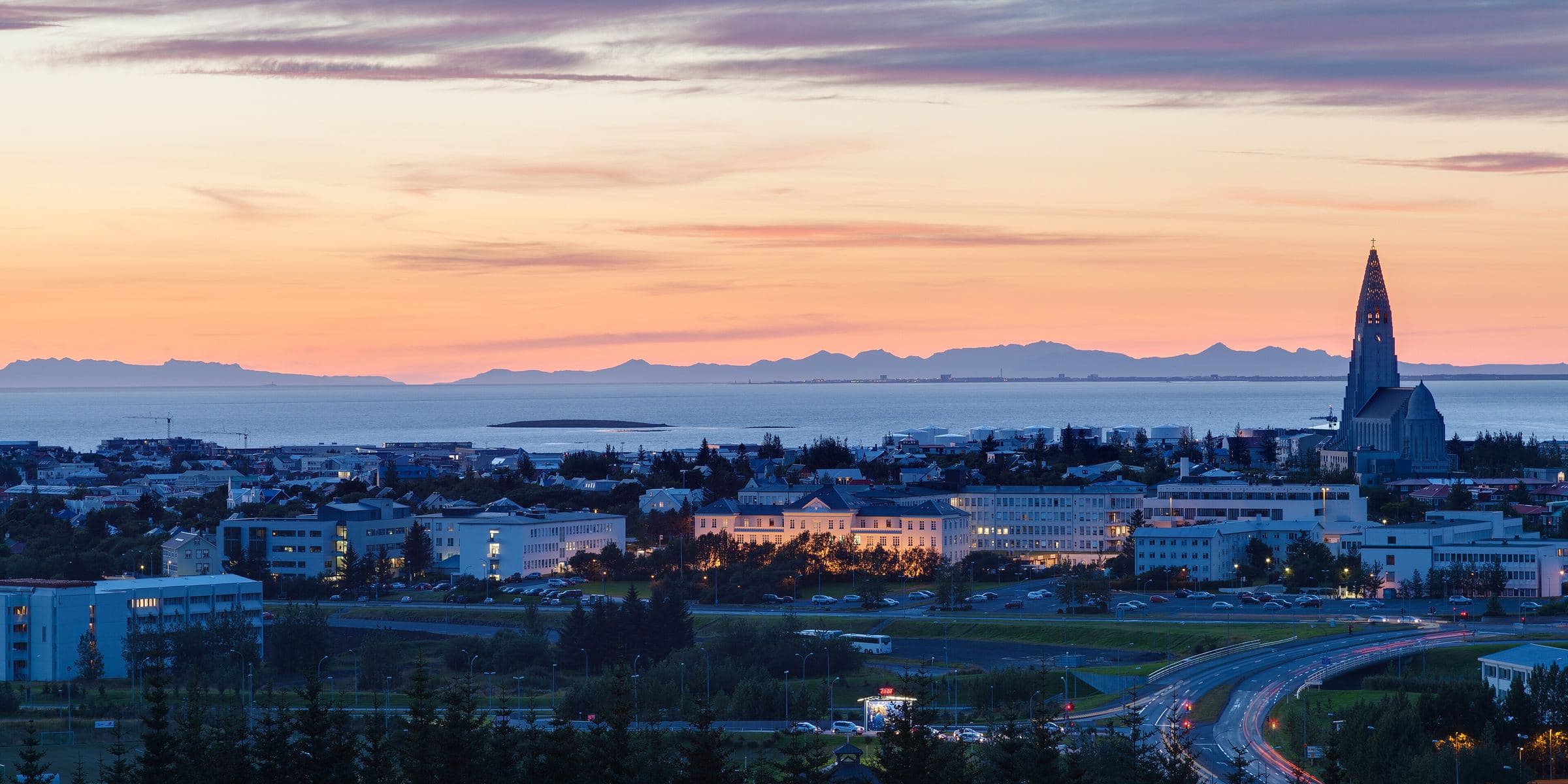 Reykjavík and Hallgrímskirkja seen from Perlan