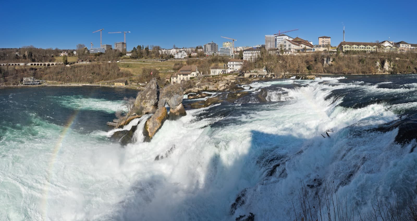 The churning cascades of the Rhine Falls at Neuhausen am Rheinfall