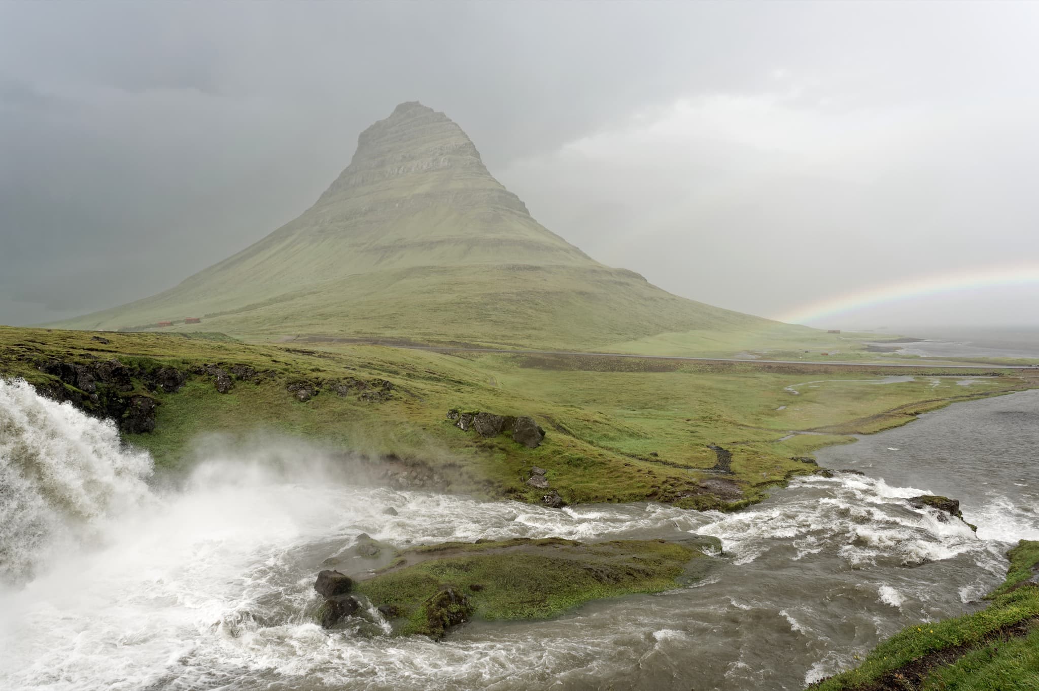 Mount Kirkjufell and waterfalls near Grundarfjörður on the Snæfellsnes peninsula