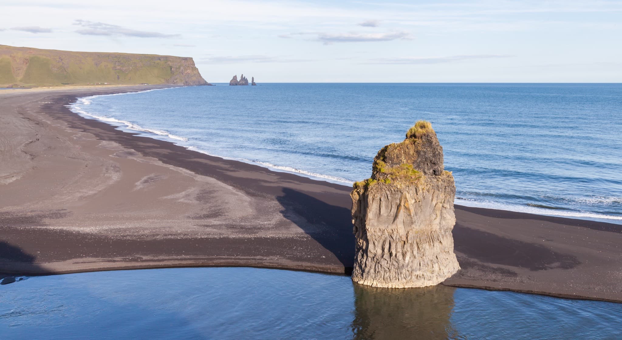Black basalt sands and Reynisdrangar sea stacks near Vík í Mýrdal