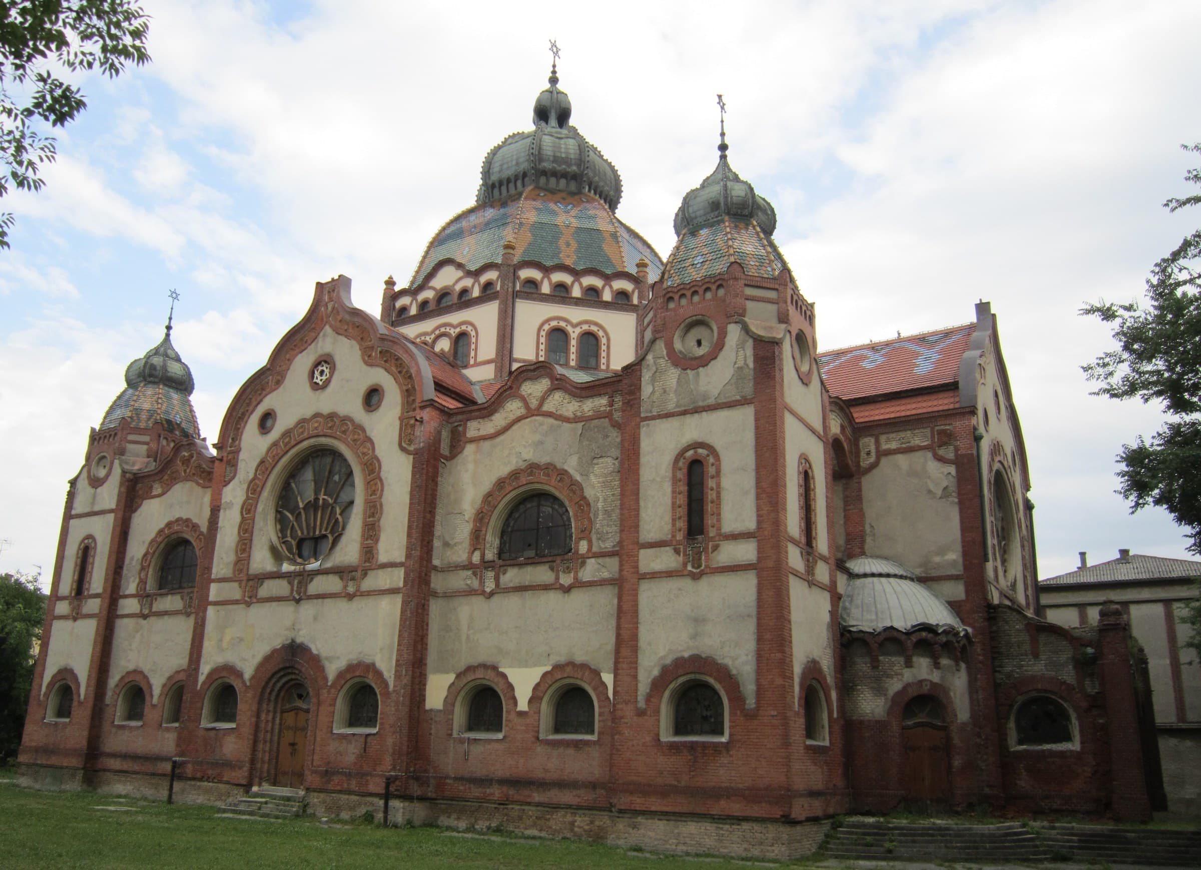 The Hungarian Secessionist Art Nouveau Synagogue with colourful floral motifs in Subotica