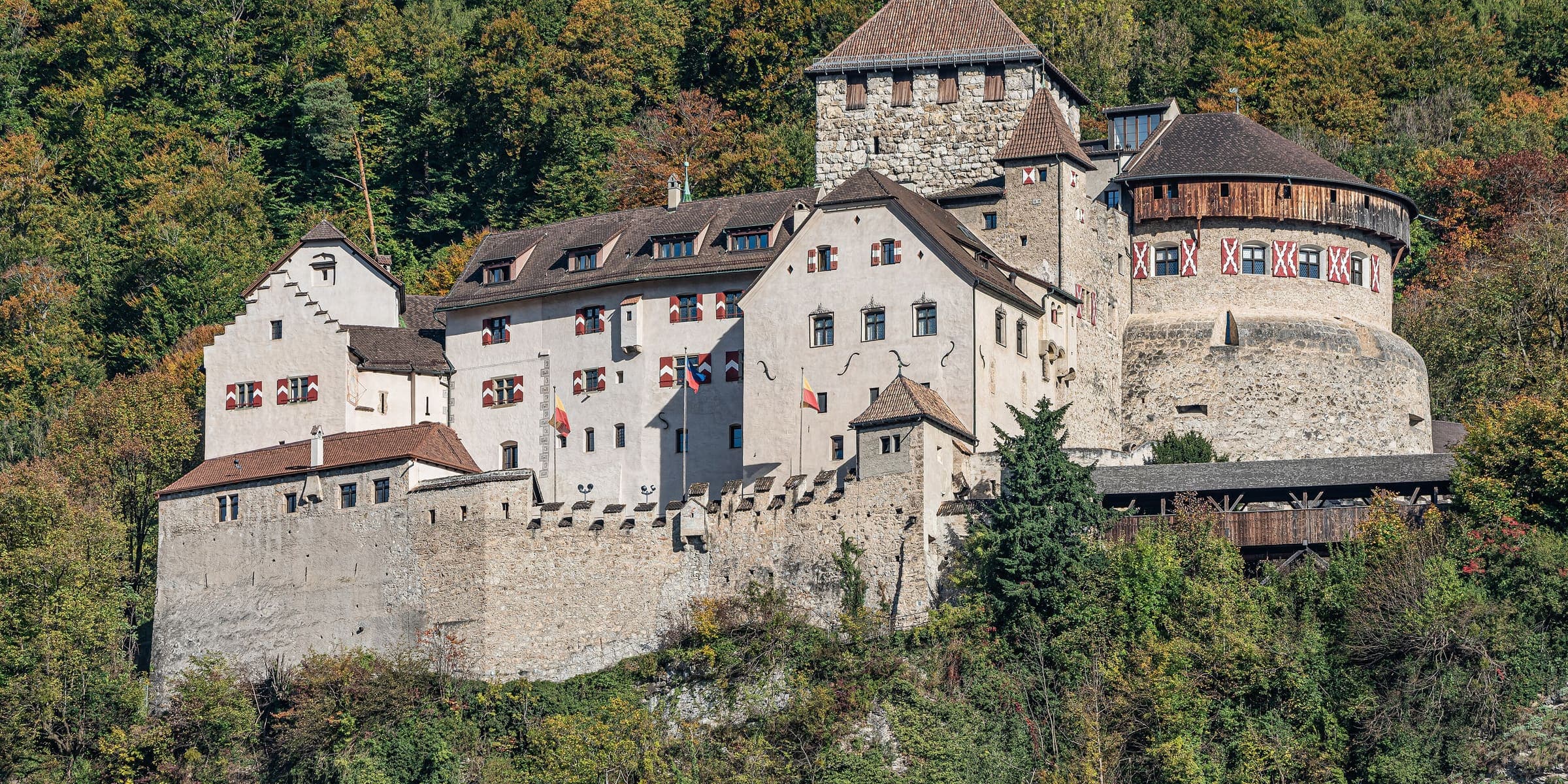 Vaduz Castle on its ledge above the capital of Liechtenstein