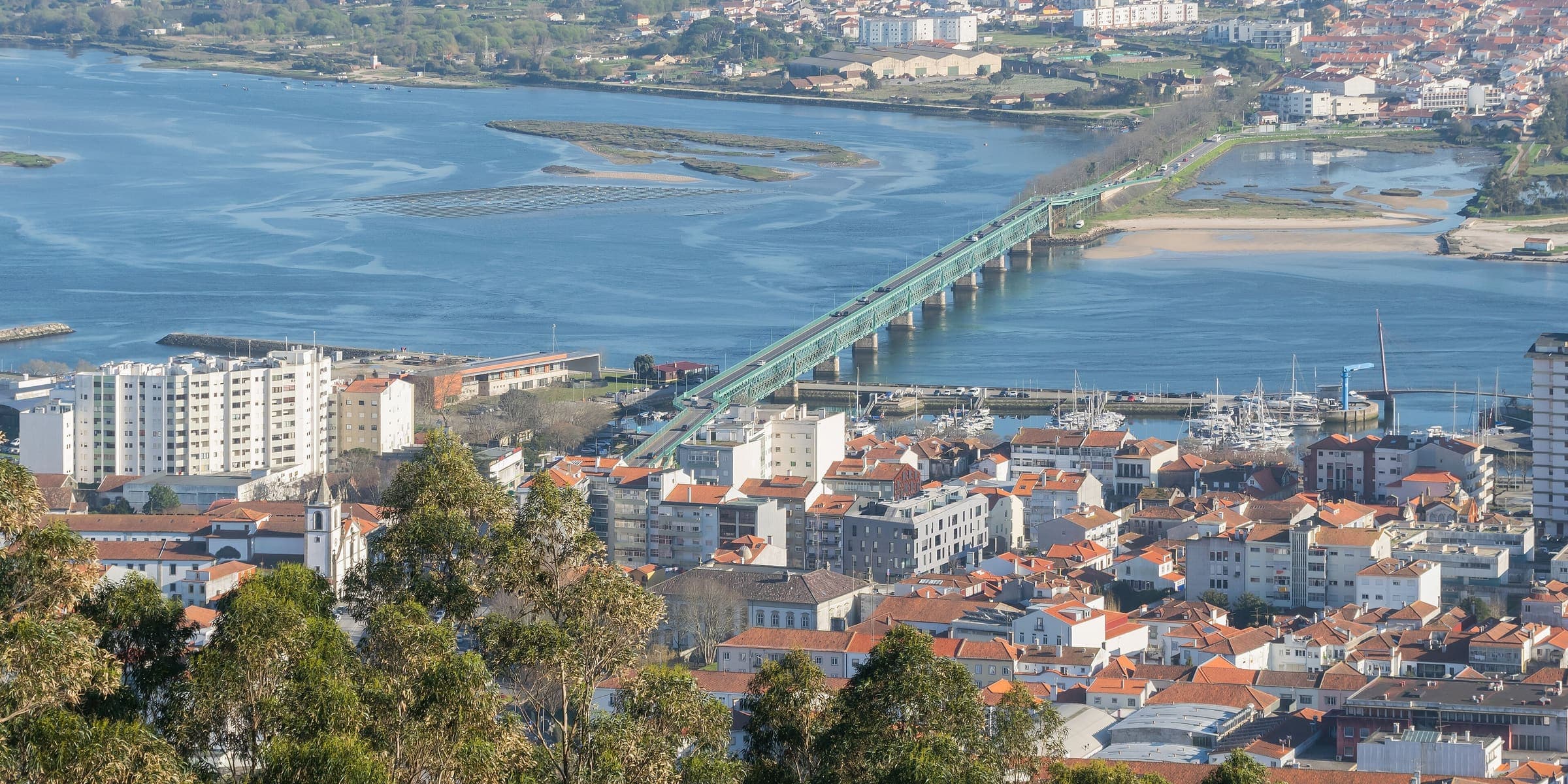 Viana do Castelo and the Eiffel bridge over the Lima estuary