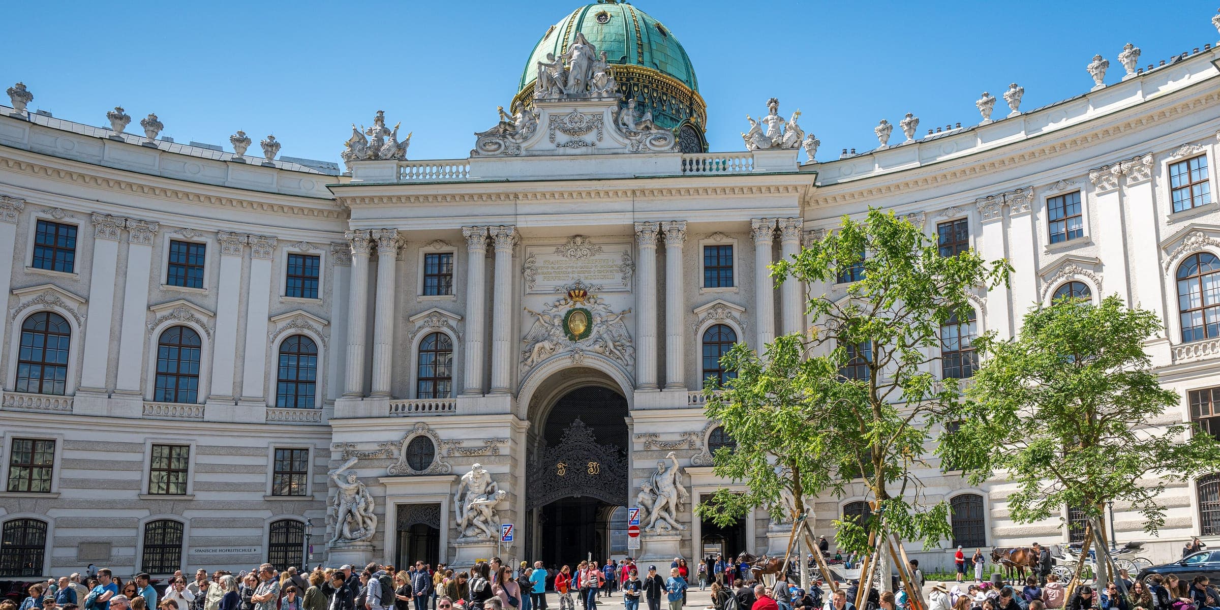 The Hofburg's domed Michaelertor entrance on Michaelerplatz in Vienna