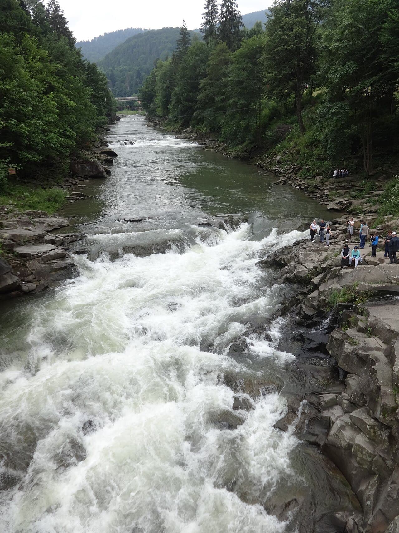 Probiy Waterfall on the Prut River in Yaremche