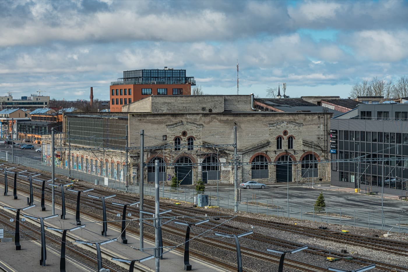 Industrial brick studios, murals, and cafes of Telliskivi Creative City in Kalamaja