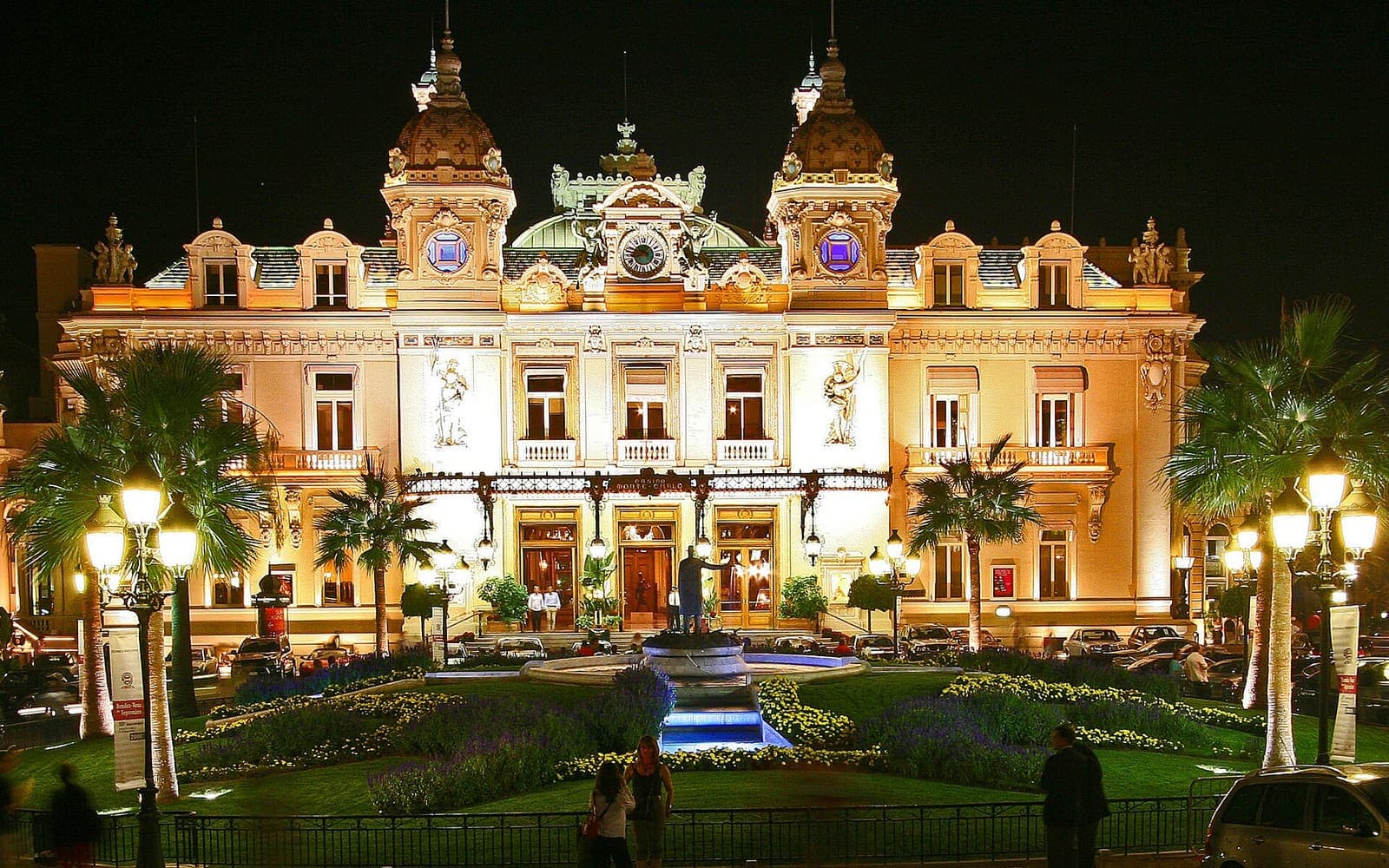 The Casino de Monte-Carlo lit up at night