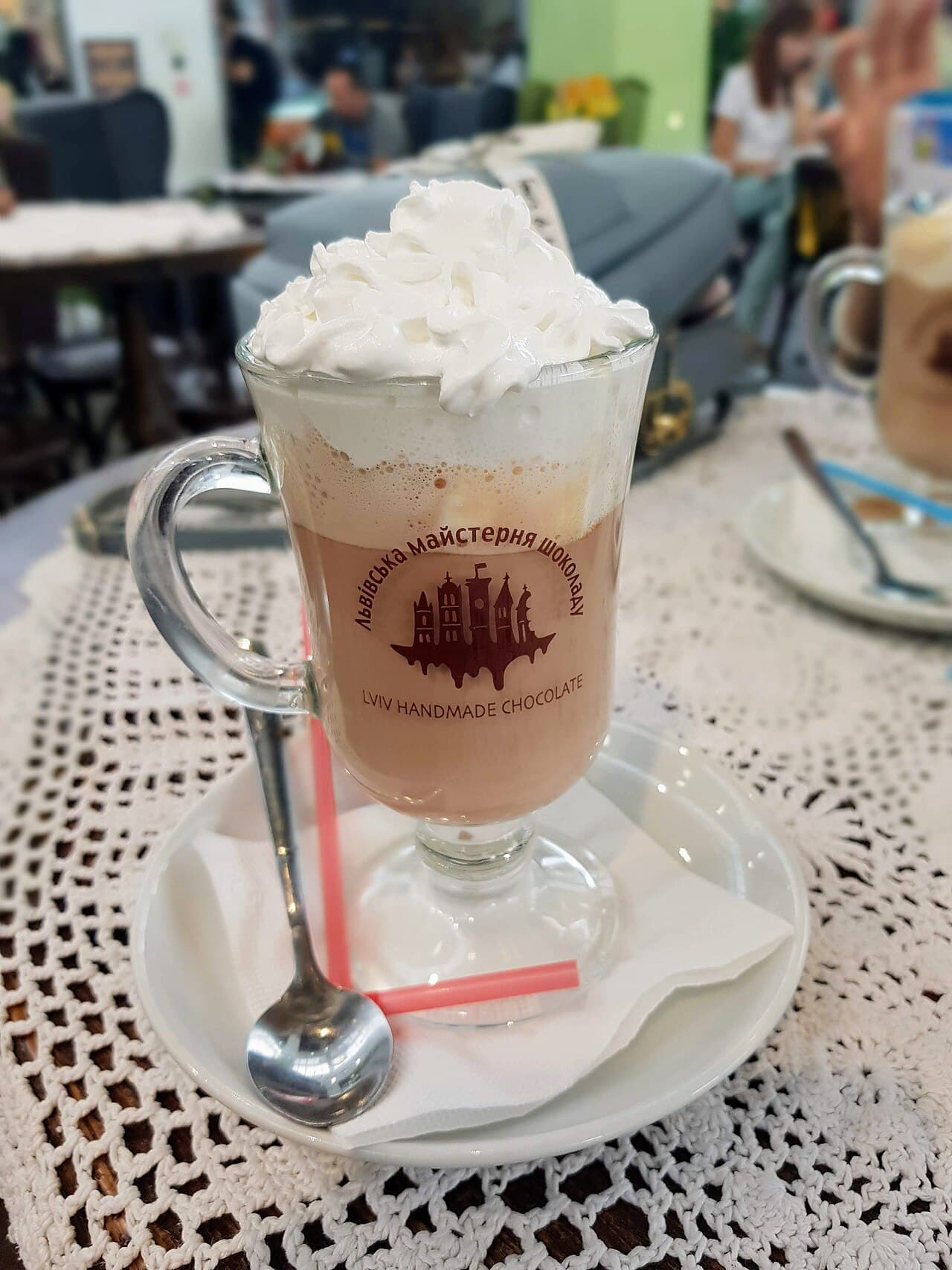 Cup of coffee served in a historic Lviv café